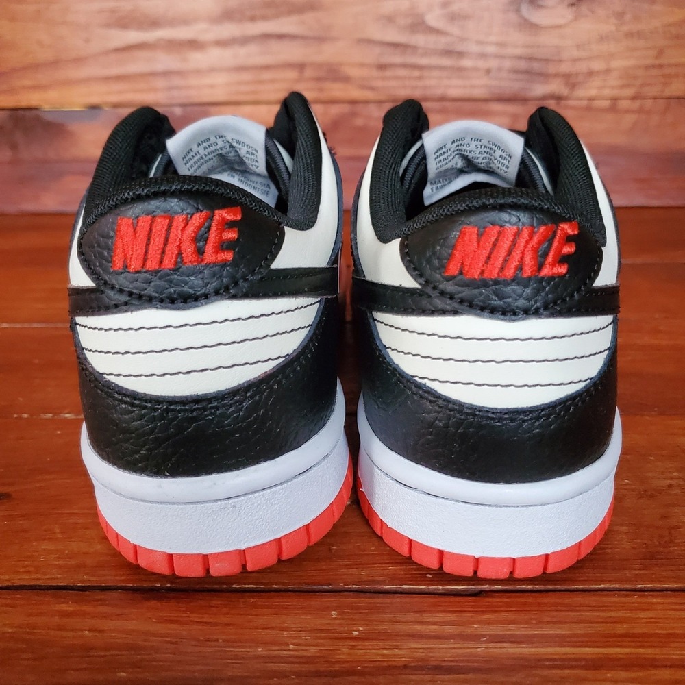 Nike Dunk Low GS Shoes 6.5Y Chile Red Sail Black NBA 75th Anniversary DO6288-100 - Picture 4 of 9